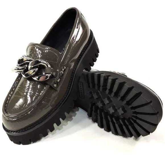 CASADEI 🇮🇹 WOMEN'S BROWN PATENT LEATHER COMFORT SPRING LOAFERS